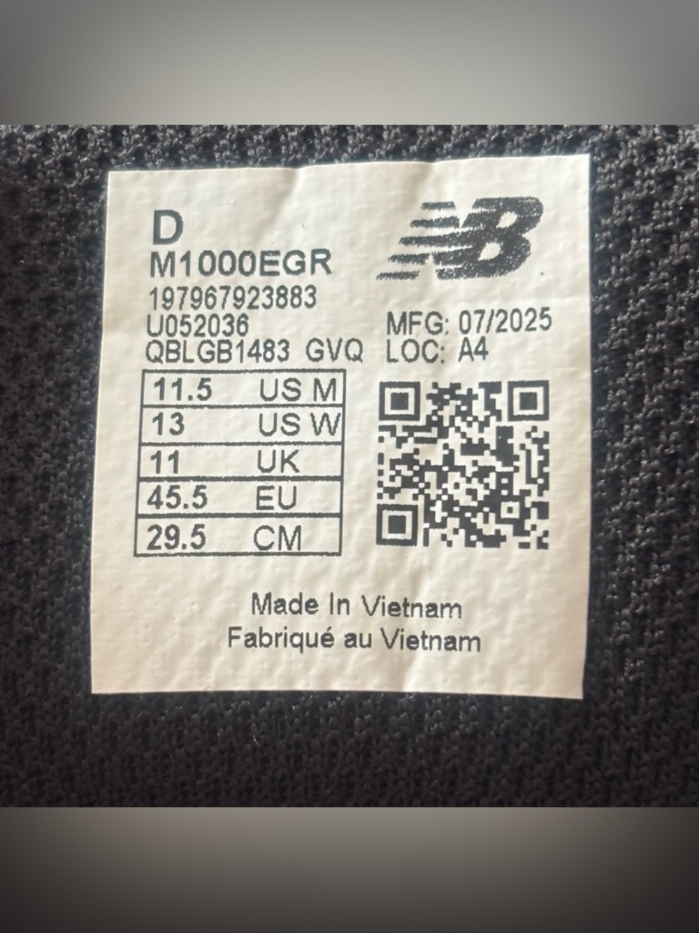New Balance 1000 🔥 NB Black Silver Metallic Gray M1000EGR U052036 8 10 11.5 NEW - Picture 10 of 10